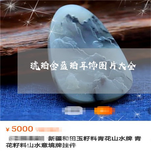 琥珀金蓝珀耳饰图片大全/2023100631261