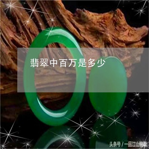 翡翠中百万是多少/2023092470627