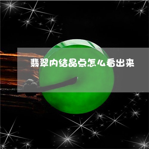 翡翠内结晶点怎么看出来/2023100530425