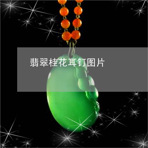 翡翠桂花耳钉图片/2023080560700