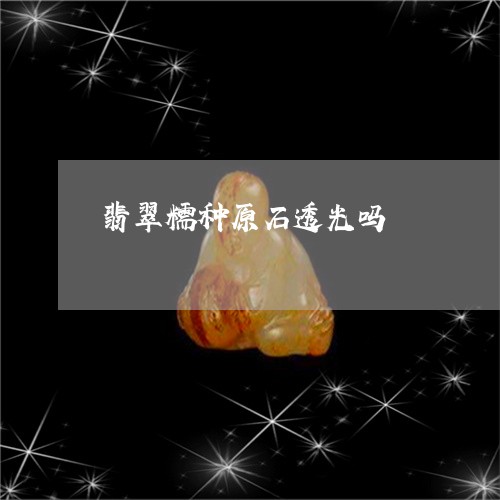 翡翠糯种原石透光吗/2023091575073