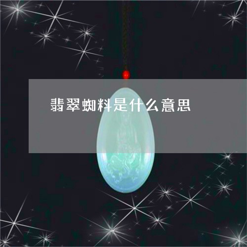 翡翠蜘料是什么意思/2023091565164