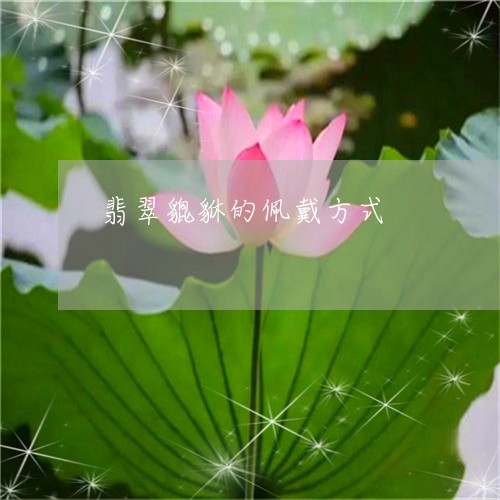 翡翠貔貅的佩戴方式/2023091407766