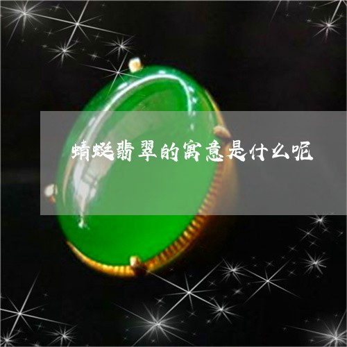 蜻蜓翡翠的寓意是什么呢/2023100649300